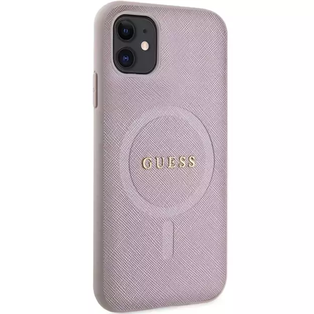 Guess GUHMN61PSAHMCP case for iPhone 11 / Xr - pink Saffiano MagSafe 3
