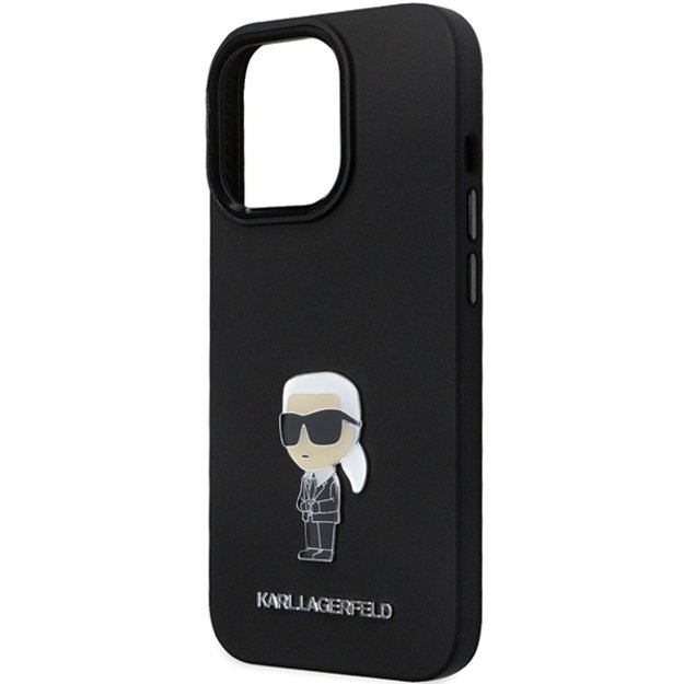 Karl Lagerfeld KLHCP14XSMHKNPK case for iPhone 14 Pro Max 6.7&quot  - black Silicone Ikonik Metal Pin 5