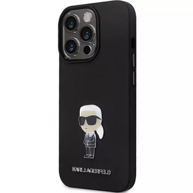 Karl Lagerfeld KLHCP14XSMHKNPK case for iPhone 14 Pro Max 6.7&quot  - black Silicone Ikonik Metal Pin 8