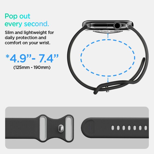 Spigen Nano Pop Strap for Apple Watch 40/41/42 mm - Black and Gray 8