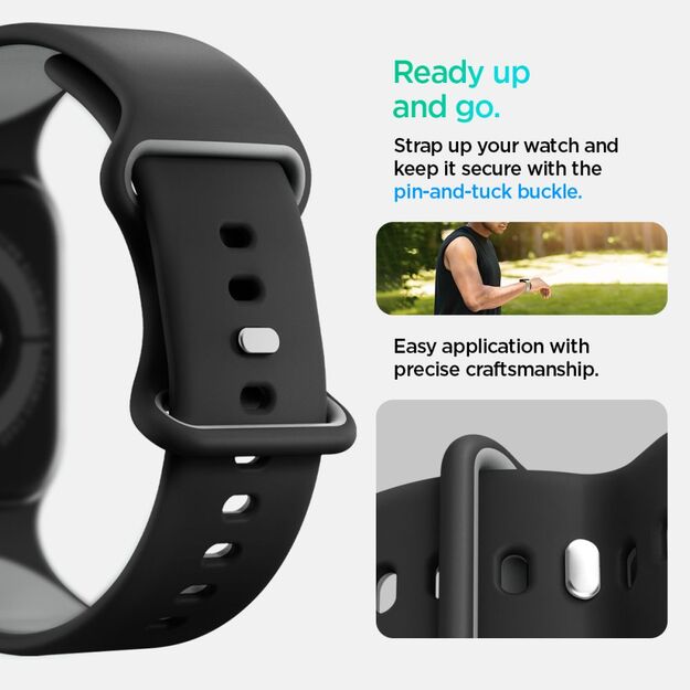 Spigen Nano Pop Strap for Apple Watch 40/41/42 mm - Black and Gray 9