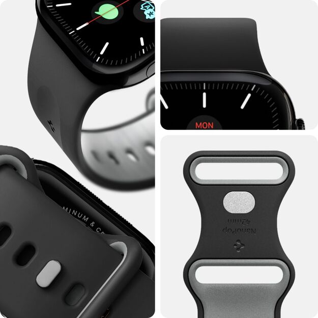 Spigen Nano Pop Strap for Apple Watch 40/41/42 mm - Black and Gray 7