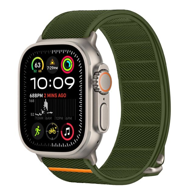 Tech-Protect Nylon Slip Strap for Apple Watch 44 / 45 / 46 / 49 mm - Green 1