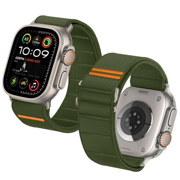 Tech-Protect Nylon Slip Strap for Apple Watch 44 / 45 / 46 / 49 mm - Green 3