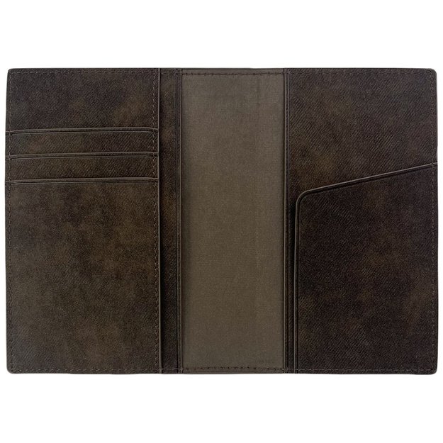 Nimmy Raptor Wolf Passport/Wallet Case - Brown 3