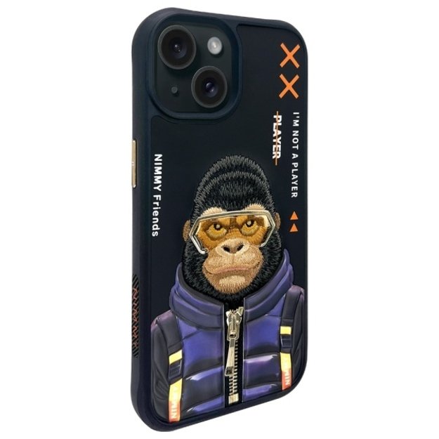 Nimmy Cool&amp Cute 2.0 Monkey case for iPhone 15 - black 1