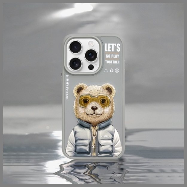 Nimmy Cool&amp Cute 2.0 Bear Case for iPhone 15 Pro - Gray 10