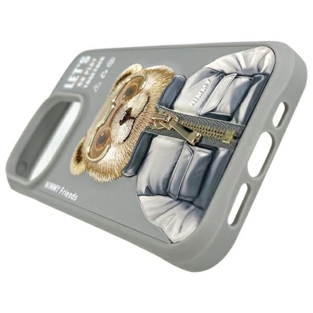 Nimmy Cool&amp Cute 2.0 Bear Case for iPhone 15 Pro - Gray 6