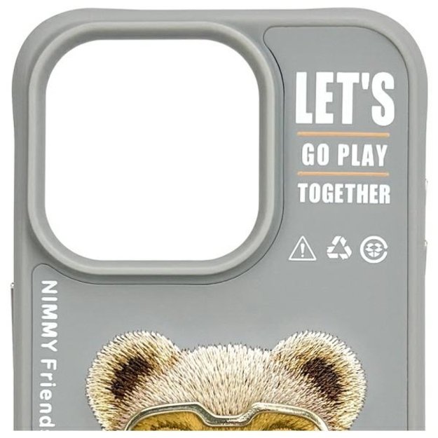 Nimmy Cool&amp Cute 2.0 Bear Case for iPhone 15 Pro - Gray 5