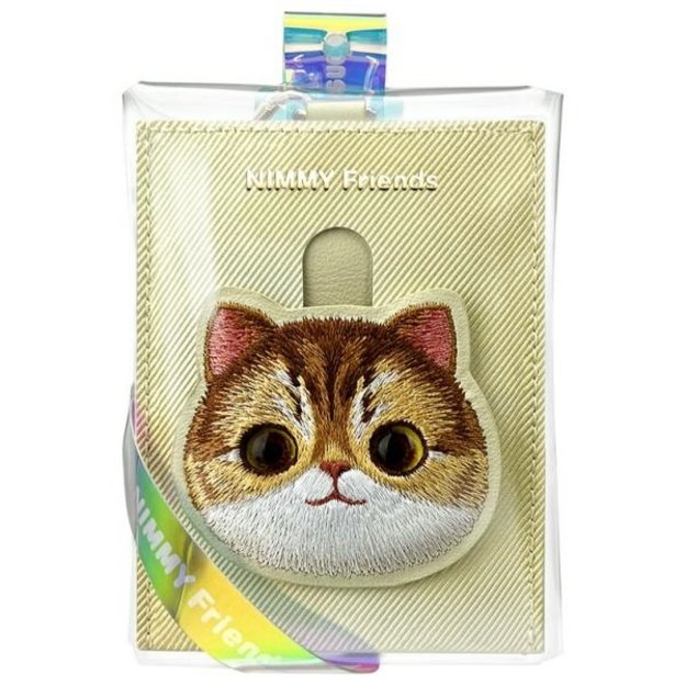 Nimmy Big Eyed Pet 2.0 Cat Wallet Card Holder - Beige 5