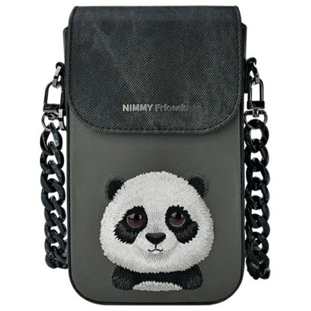 Nimmy Big Eyed Pet 2.0 Panda 3-in-1 Phone Bag + Wallet + Tracker Case - Black 1