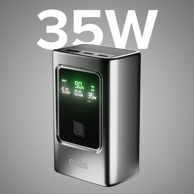 Powerbank SBS 10000mAh PD 35W with LCD display - gray 1