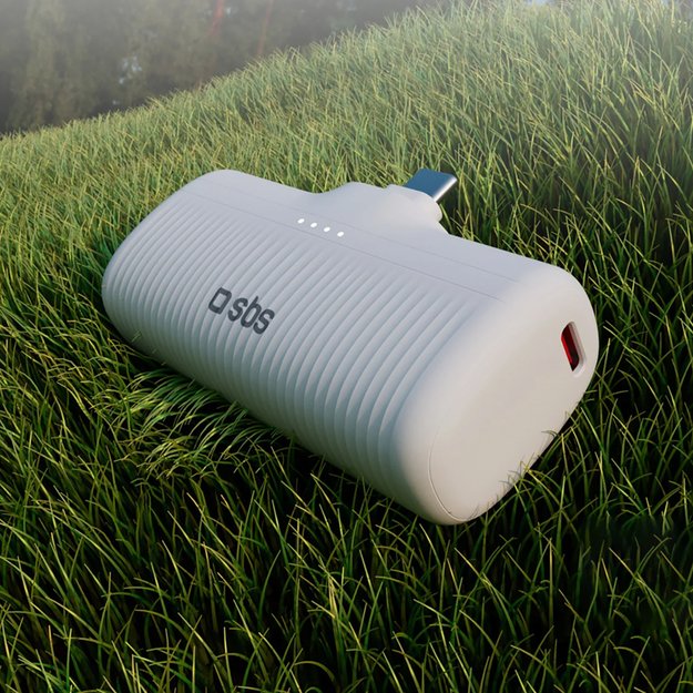 SBS EcoPower 5000 mAh 10W Powerbank with Built-in USB-C Port - White 7