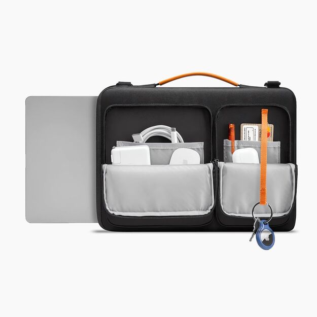 Tech-Protect Defender Bag for Laptop 13-14 - Black and Orange 5
