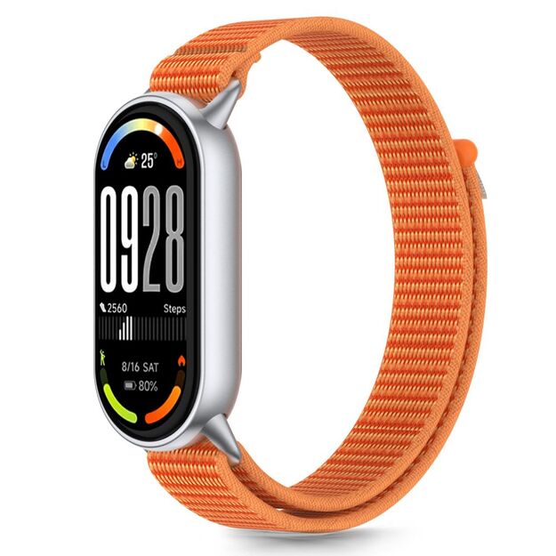 Tech-Protect Nylon Pro Strap for Xiaomi Smart Band 8 / 9 / 10 / NFC - Orange-Gray