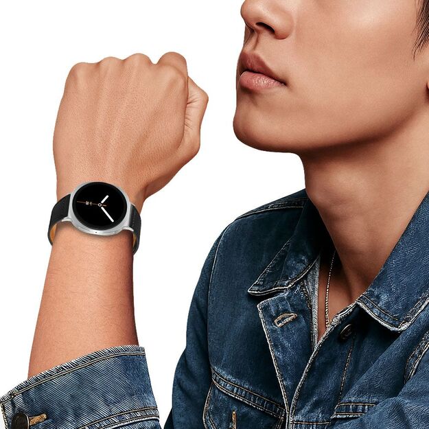 Tech-Protect Leatherfit Strap for Samsung Galaxy Watch 40/44/46 mm - Black 3