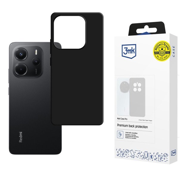 3mk Matt Case Pro case for Xiaomi Redmi Note 14 5G - matte black