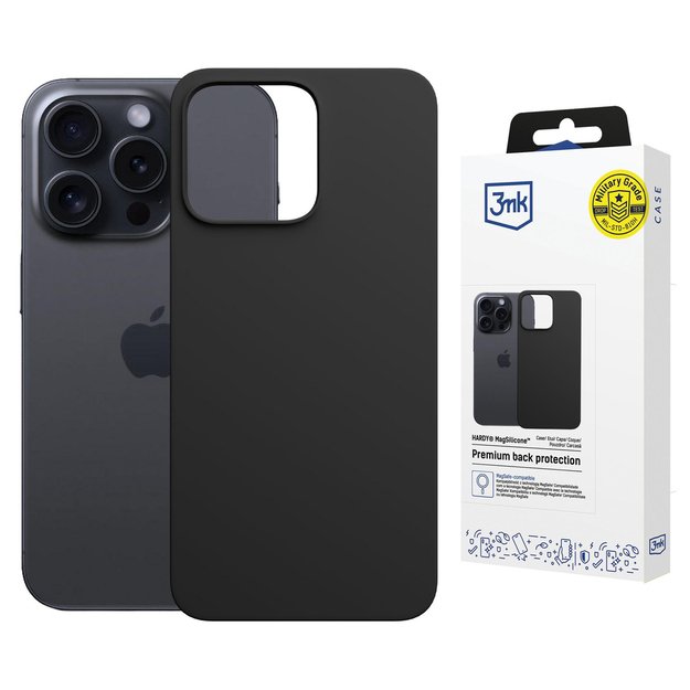 3mk Hardy MagSilicone Case for Apple iPhone 15 Pro - Gray