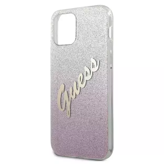 Guess GUHCP12SPCUGLSPI iPhone 12 mini 5.4&quot  pink/pink hardcase Glitter Gradient Script 5