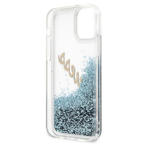 Guess GUHCP12LGLVSBL iPhone 12 Pro Max 6.7&quot  blue/blue hardcase Glitter Vintage Script 7