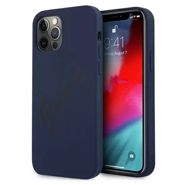 Guess GUHCP12MLSVSBL iPhone 12/12 Pro 6.1&quot  blue/blue hardcase Script Vintage