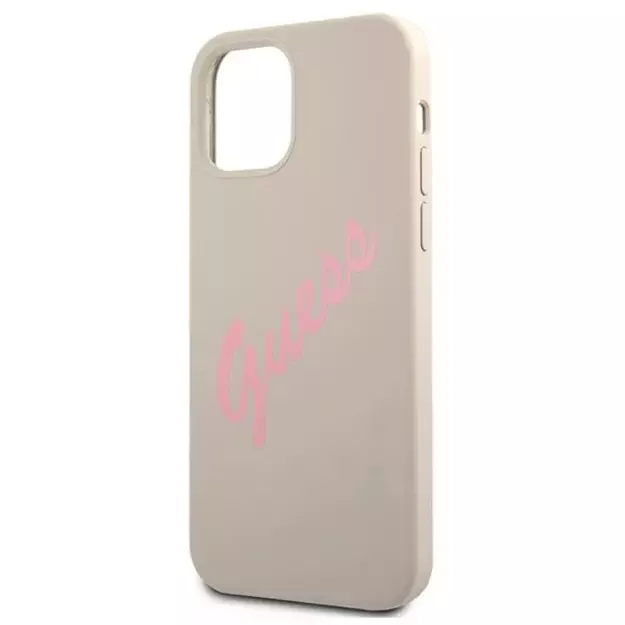 Guess GUHCP12SLSVSGP iPhone 12 mini 5.4&quot  gray pink/grey pink hardcase Silicone Vintage 12