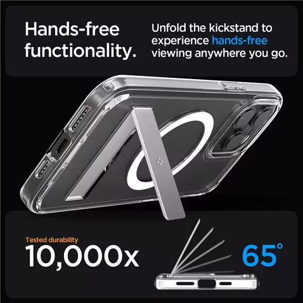 Spigen Ultra Hybrid S MagSafe Case with Stand for iPhone 15 Pro - Transparent 27