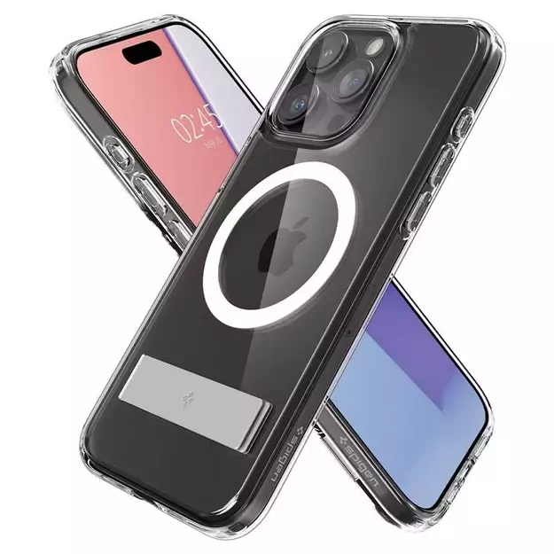 Spigen Ultra Hybrid S MagSafe Case with Stand for iPhone 15 Pro - Transparent 20