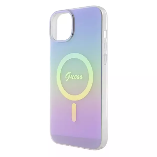 Guess IML Iridescent MagSafe case for iPhone 15 Plus - purple 12