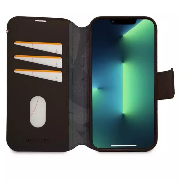 Decoded Detachable Wallet Case Leather with MagSafe with Flip for iPhone 14 Plus - Brown 8