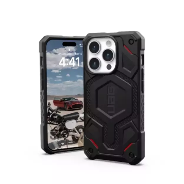 UAG Monarch Pro case with MagSafe for iPhone 15 Pro - black kevlar 1