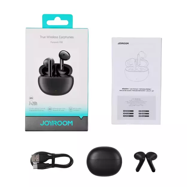 Joyroom Funpods Wireless In-Ear Headphones (JR-FB2) - Black 12