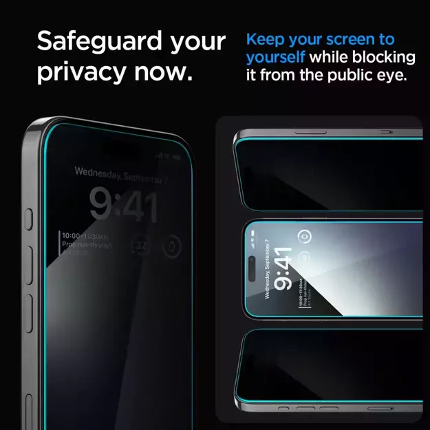 Spigen Glas.tR EZ Fit Privacy Tempered Glass for iPhone 15 Plus 5