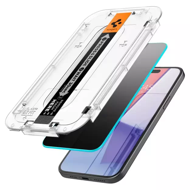 Spigen Glas.tR EZ Fit Privacy Tempered Glass for iPhone 15 Plus 1