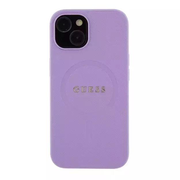 Guess GUHMP15SPSAHMCU iPhone 15 6.1&quot  purple/purple hardcase Saffiano MagSafe 3