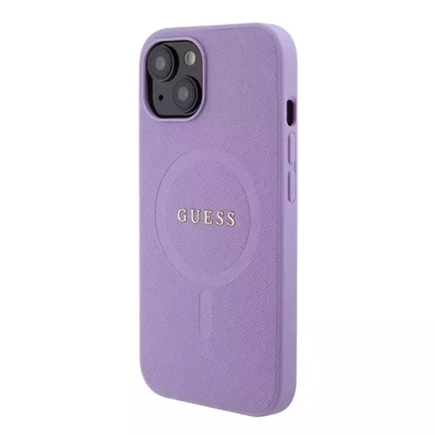 Guess GUHMP15SPSAHMCU iPhone 15 6.1&quot  purple/purple hardcase Saffiano MagSafe 2