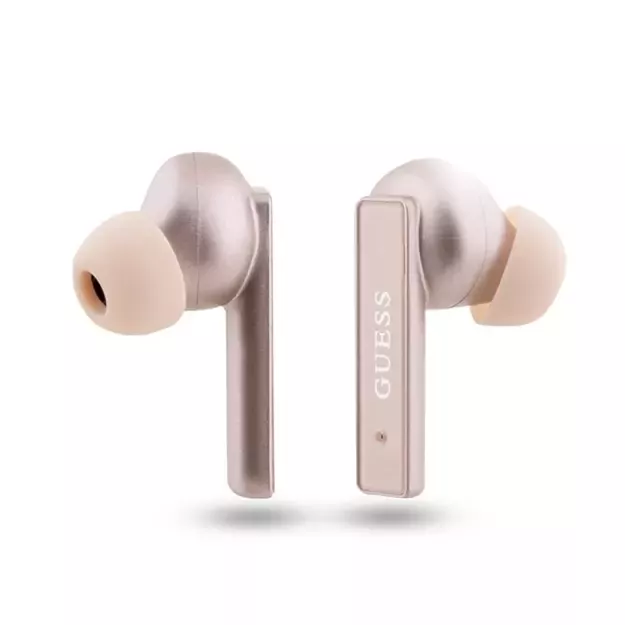 Guess GUTWSSU20ALEGP TWS Bluetooth Earphones + Dock Rose Gold/Rose Gold Printed Logo 2