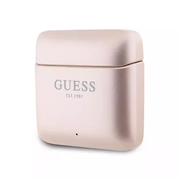 Guess GUTWSSU20ALEGP TWS Bluetooth Earphones + Dock Rose Gold/Rose Gold Printed Logo 3