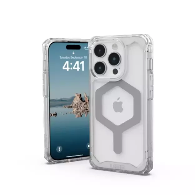 UAG Plyo MagSafe case for iPhone 15 Pro - transparent and silver 1