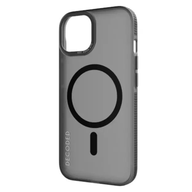 Decoded Transparent Grip Case with MagSafe for iPhone 15 - gray and black 2