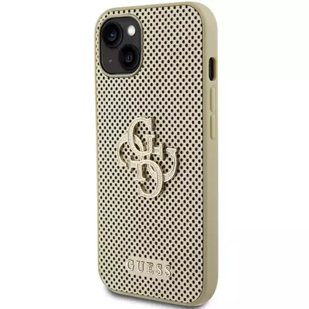 Guess Perforated 4G Glitter case for iPhone 15 - gold 4