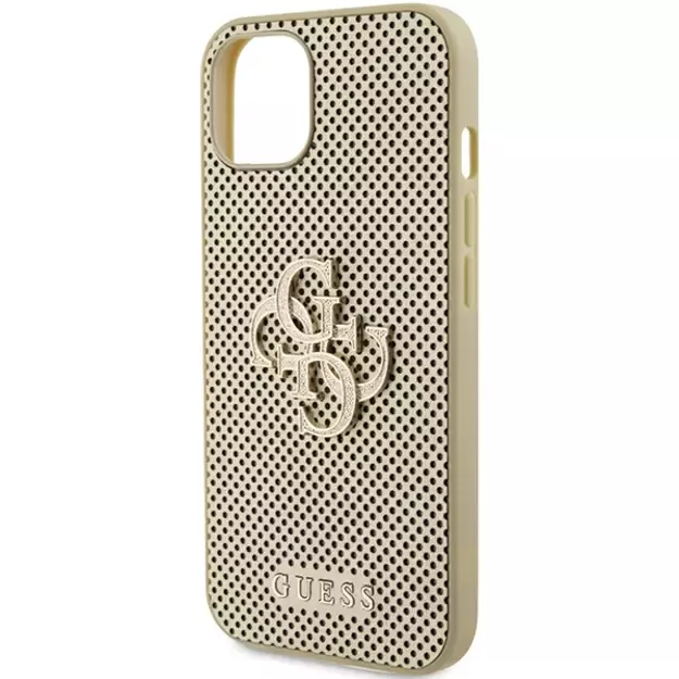 Guess Perforated 4G Glitter case for iPhone 15 - gold 8