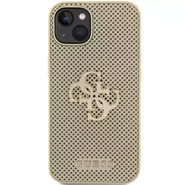 Guess Perforated 4G Glitter case for iPhone 15 - gold 5