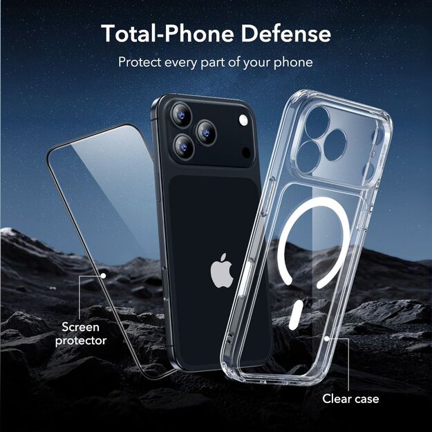 ESR Classic Hybrid MagSafe + Tempered Glass Set for iPhone 17 Pro - Clear 4