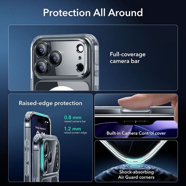 ESR Classic Hybrid MagSafe + Tempered Glass Set for iPhone 17 Pro - Clear 2