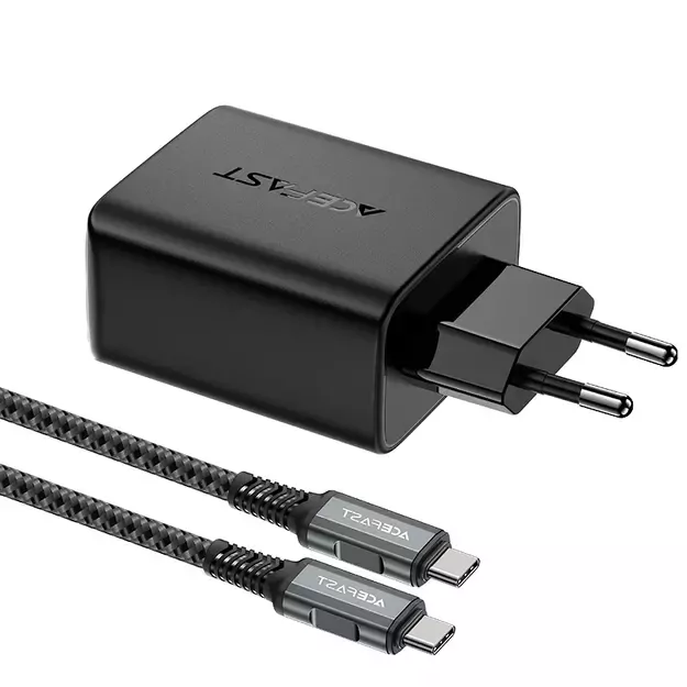 Acefast 2in1 charger GaN 65W USB Type C / USB, adapter HDMI adapter 4K 60Hz (set with cable) black (A17 black) 7