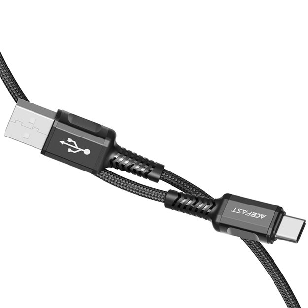 Acefast USB cable - USB Type C 1.2m, 3A black (C1-04 black) 7