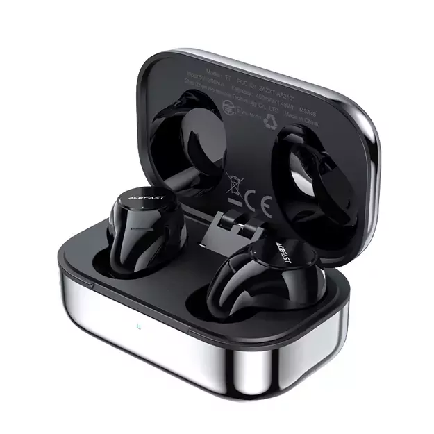 Acefast gaming in-ear wireless headphones TWS Bluetooth 5.2, cVc 8.0, aptX, SBC, AAC, 65ms delay waterproof IPX4 silver (T7 silver) 1
