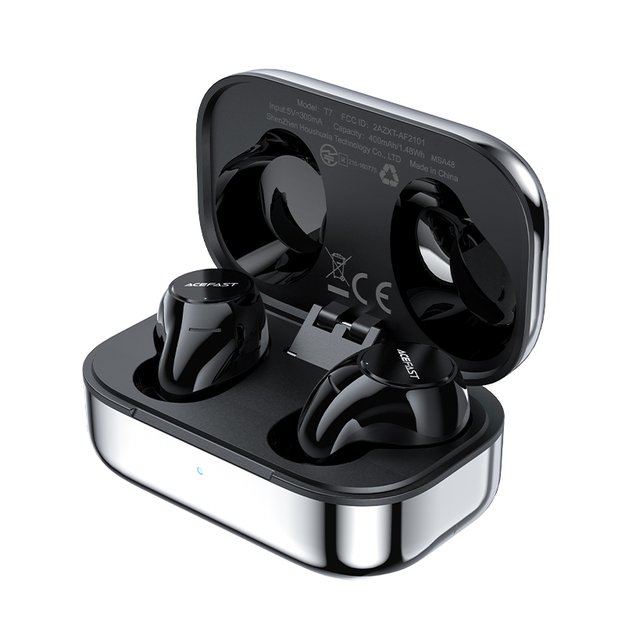 Acefast gaming in-ear wireless headphones TWS Bluetooth 5.2, cVc 8.0, aptX, SBC, AAC, 65ms delay waterproof IPX4 silver (T7 silver) 16