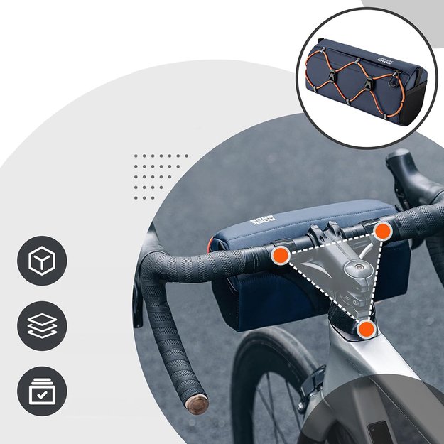 Rockbros 30110054002 bicycle handlebar bag 2.2 l - blue 6